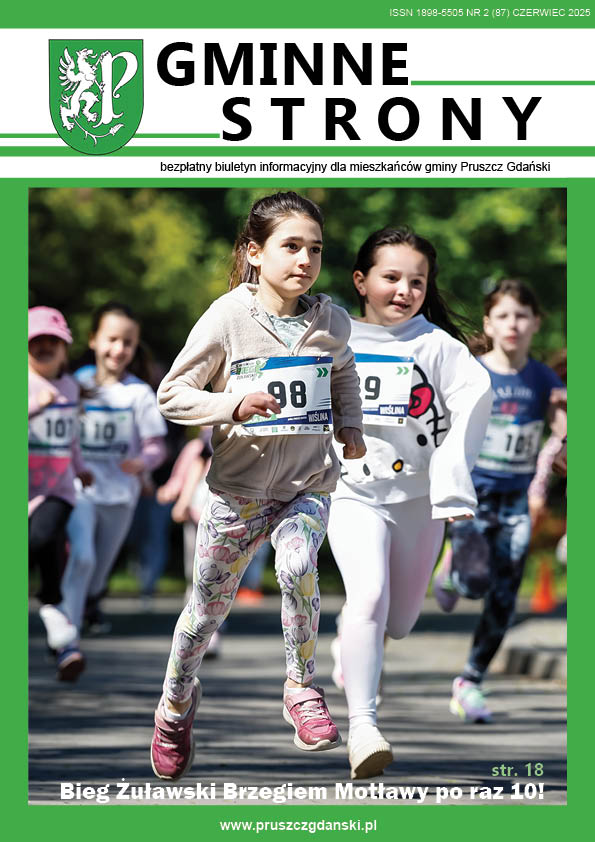 Okładka gazety Gminne strony na okładce zdjęcie z biegu żuławskiego dzieci