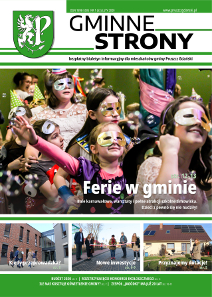 Strona tytułowa gazety Gminne strony - Główne zdjęcie - dzieci w maskach i strojach podczas balu karnawałowego